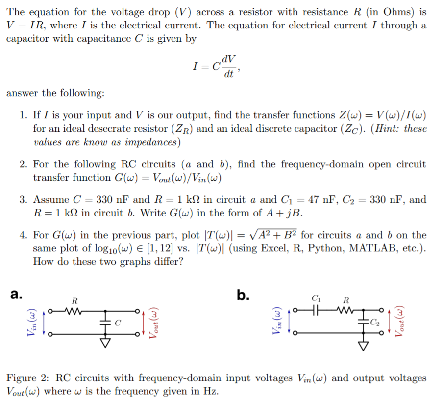 Solved The Equation For The Voltage Drop V Across A Res Chegg Com