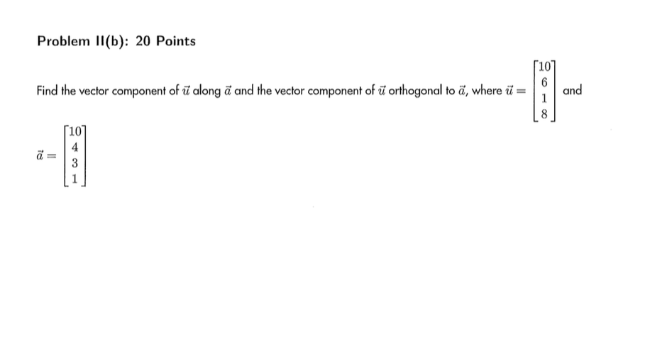 Solved Find The Vector Component Of U Vector Along A Vect Chegg Com