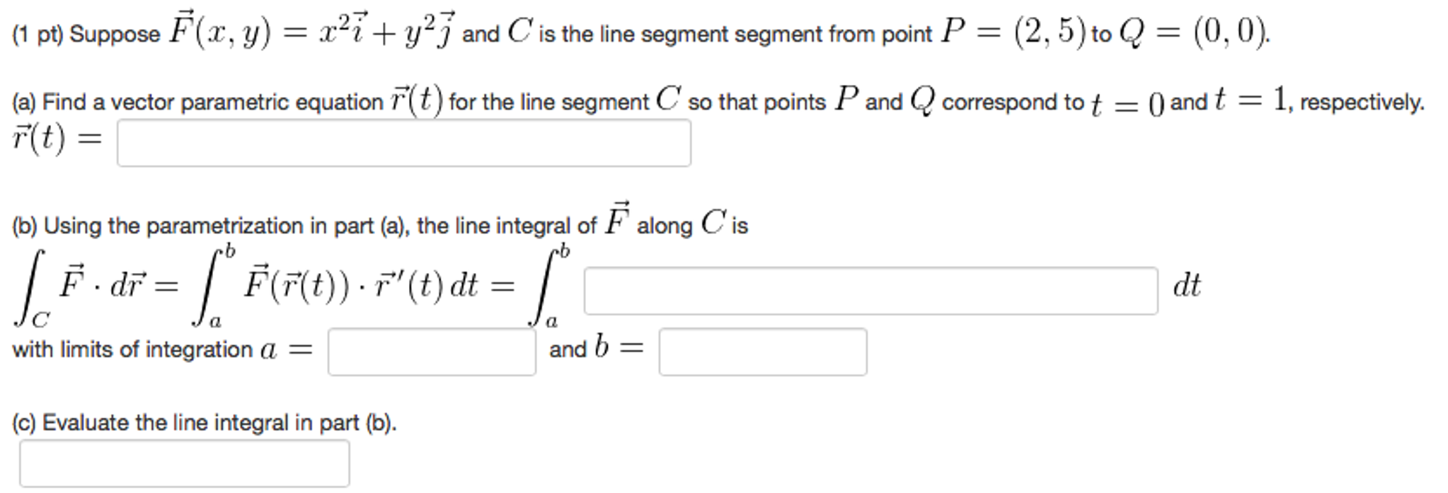 Solved Suppose F X Y X 2 I Y 2 J And C Is The Line Chegg Com