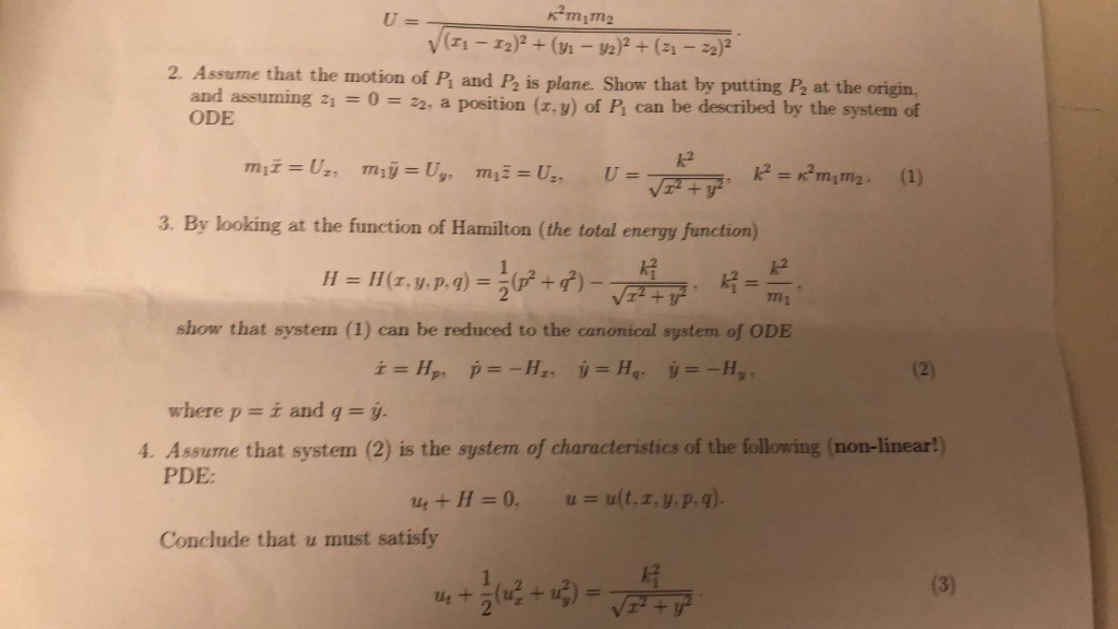 Solved K2mm2 2 Assume That The Motion Of Pi And P2 Is Pl Chegg Com