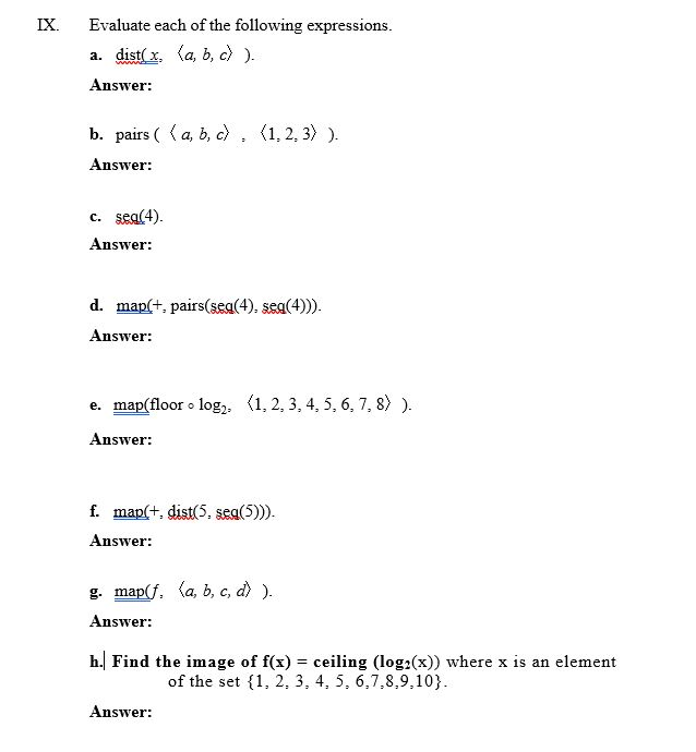 Solved Ix Evaluate Each Of The Following Expressions A Chegg Com