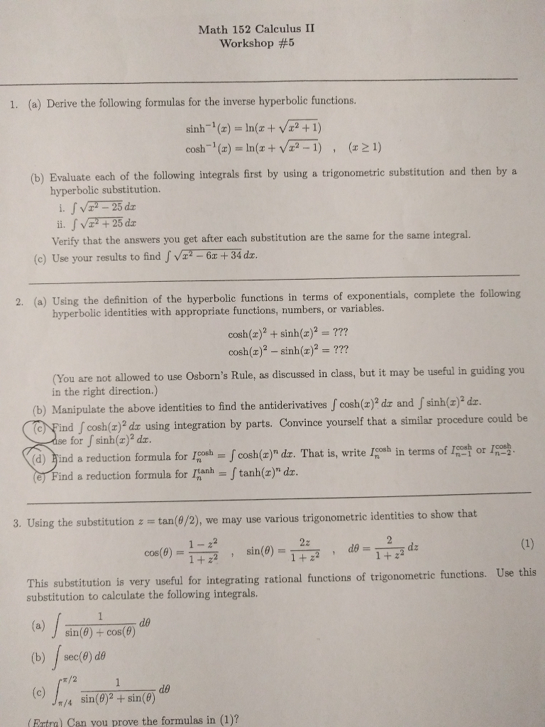 Solved Derive The Following Formulas For The Inverse Chegg Com