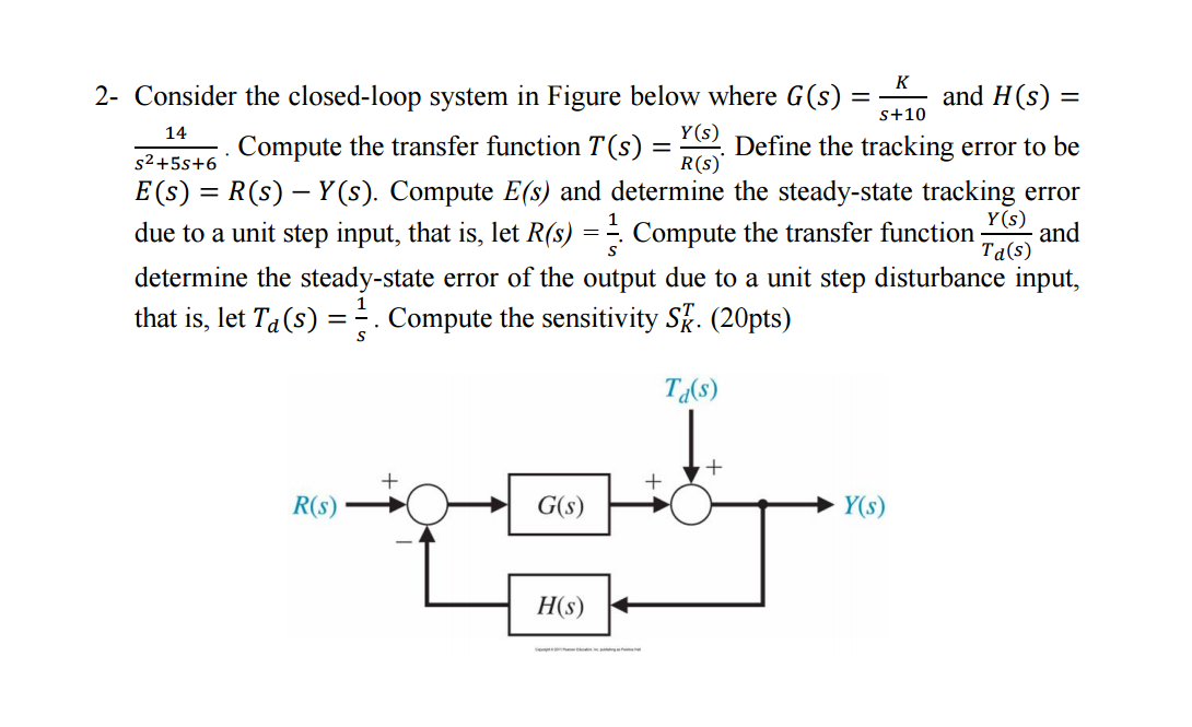Solved 2 Consider The Closed Loop System In Figure Below Chegg Com