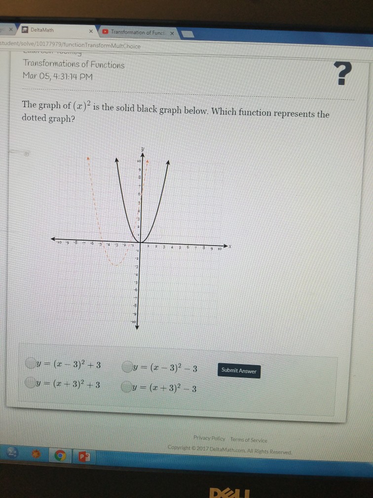 Solved X Deltamath Transformation Of Func Student Solve Chegg Com