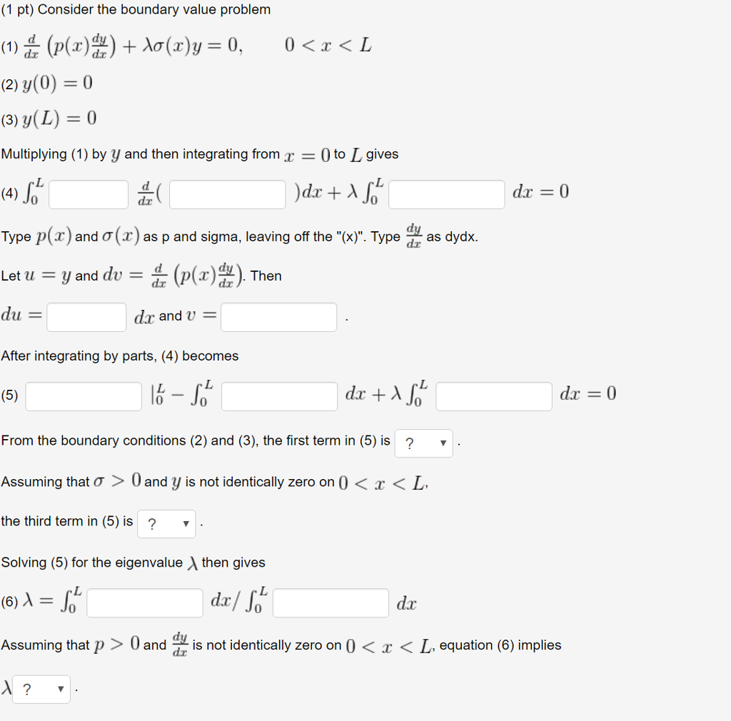 Consider The Boundary Value Problem D Dx P X Dy D Chegg Com