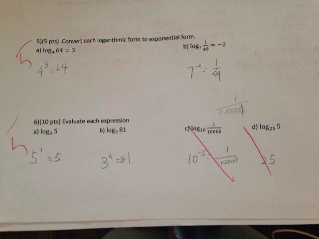 Solved Convert Each Logarithm Form To Exponential Form A Chegg Com