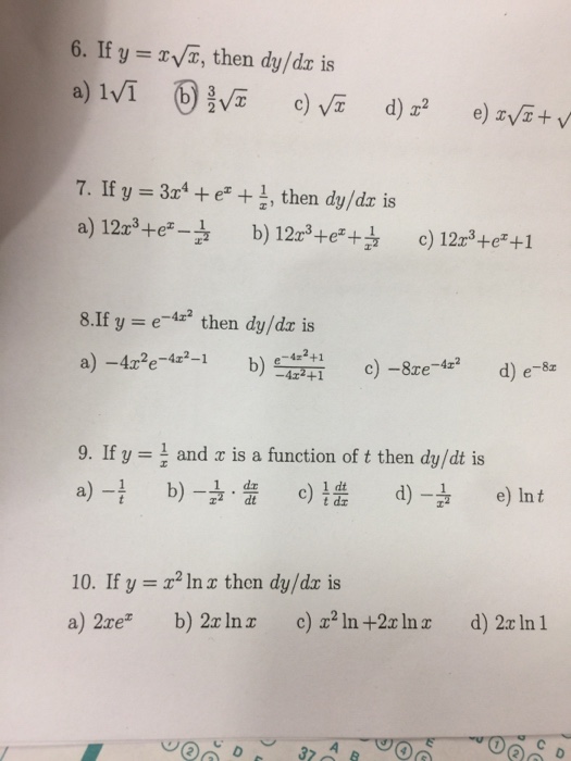 Solved If Y X Squareroot X Then Dy Dx Is 1 Squareroot 1 Chegg Com