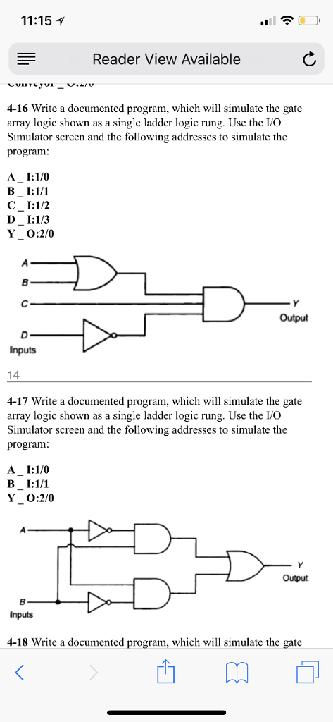 write the ladder logic program draw the logic gate