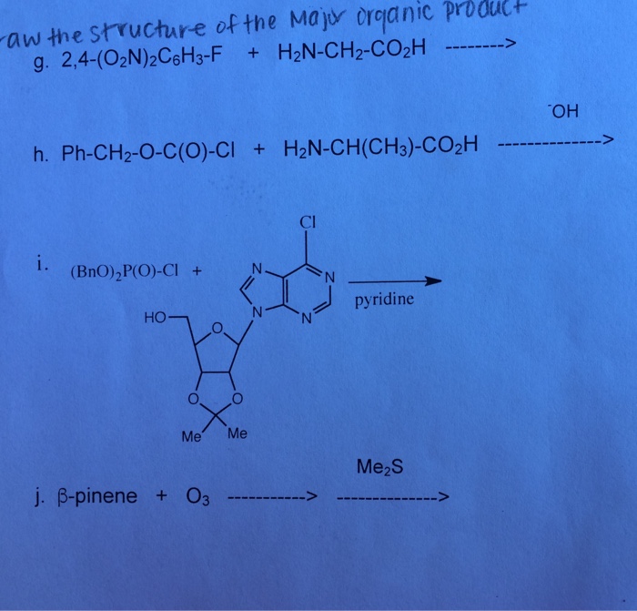 Solved Raw The Structure Of The Ma Drganic Product G 2 Chegg Com