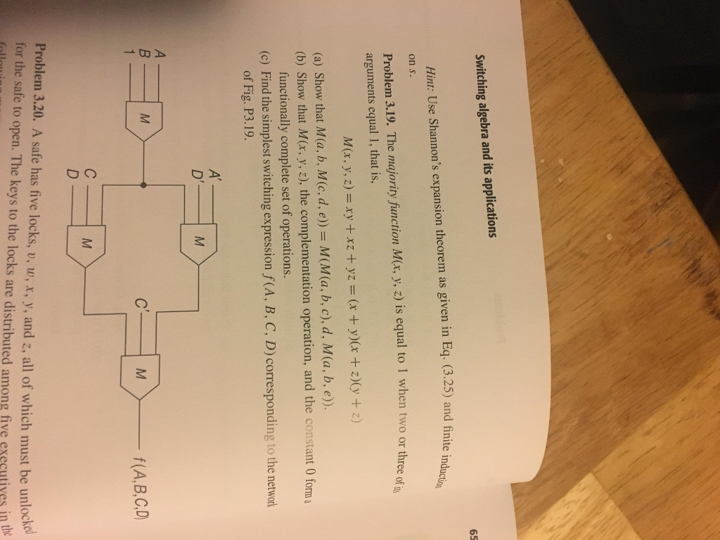 Solved The Majority Function M X Y Z Is Equal To 1 Wh Chegg Com
