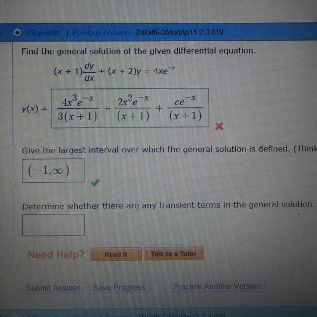 Solved Find The General Solution Of The Given Differential Chegg Com