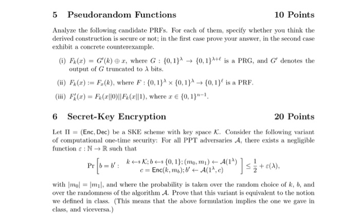 Solved Exercise 1. (Candidate Encryption Schemes) Let se be
