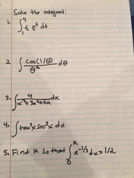 Solved Solve The Integral Integral 4 1 T E T Dt Integral Chegg Com