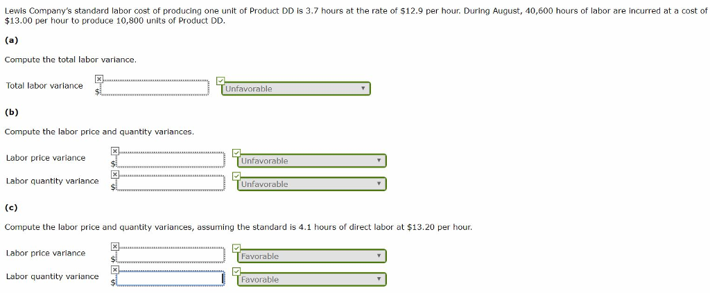 Solved Lewis Company's Standard Labor Cost Of Producing One | Chegg.com