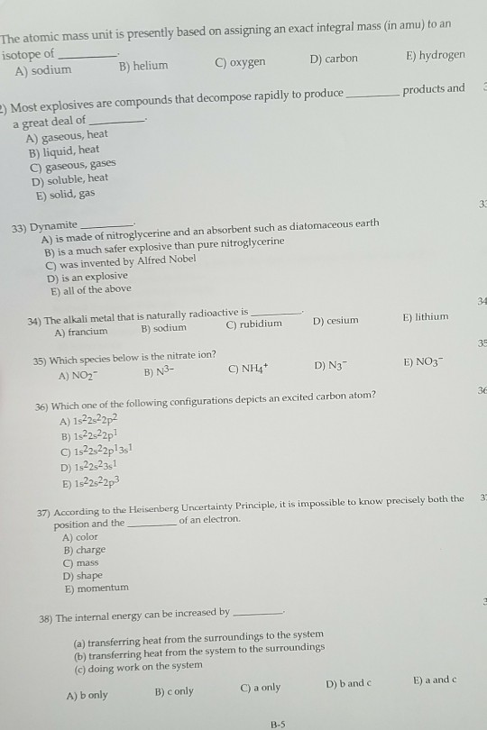 The Atomic Mass Unit Is Presently Based On Assigning Chegg 