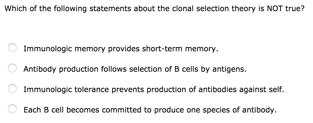 Which Of The Following Statements About The Clonal Chegg 