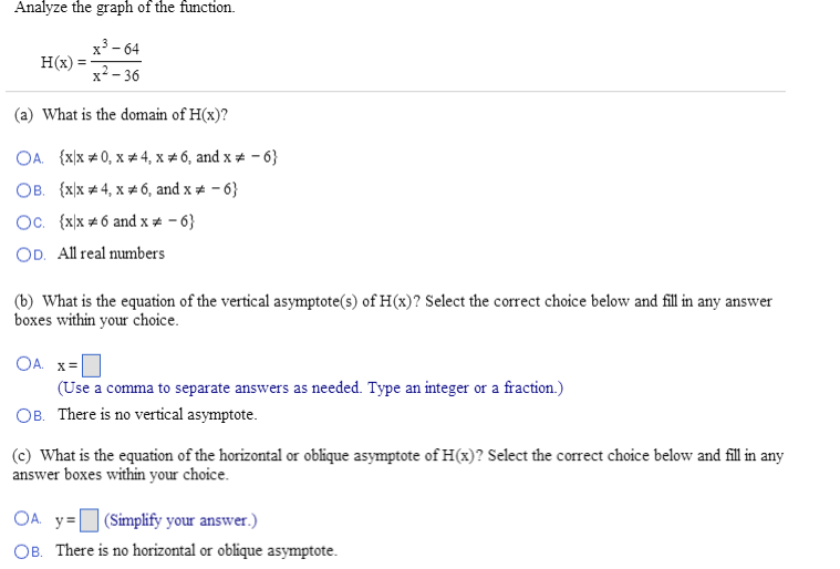 Solved Analyze The Graph Of The Function Answer A B C Chegg Com