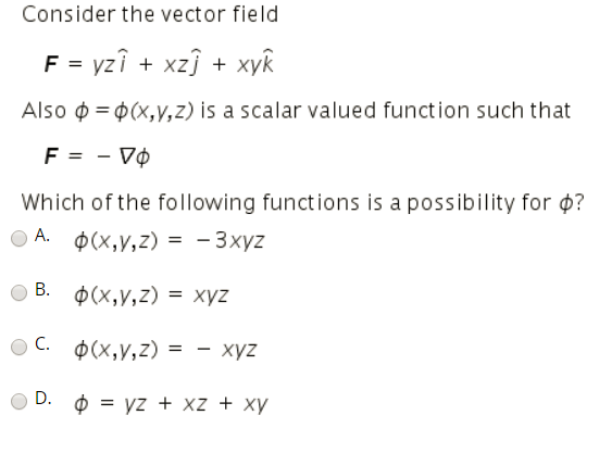 Solved Consider The Vector Field Also F F X Y Z Is A Sca Chegg Com