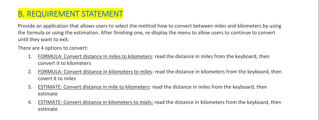 B Requirement Statement Provide An Application That Allows Users To Select The Method How To B Requirement Statement Provide An Application That Allows Users To Select The Method How To