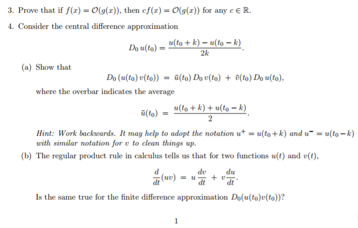 Solved Prove That If F X O G X Then Cf X O G X Chegg Com