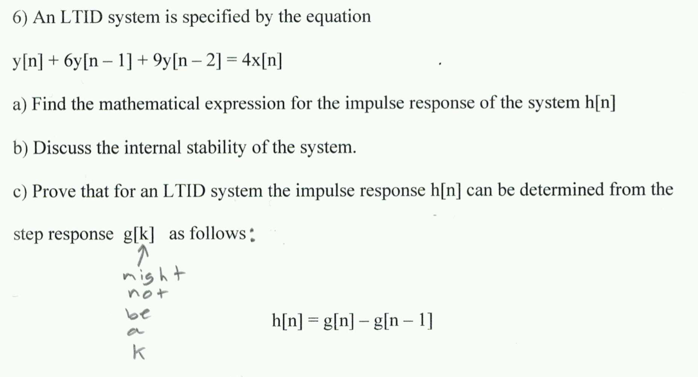 Solved 6 An Ltid System Is Specified By The Equation Y N Chegg Com