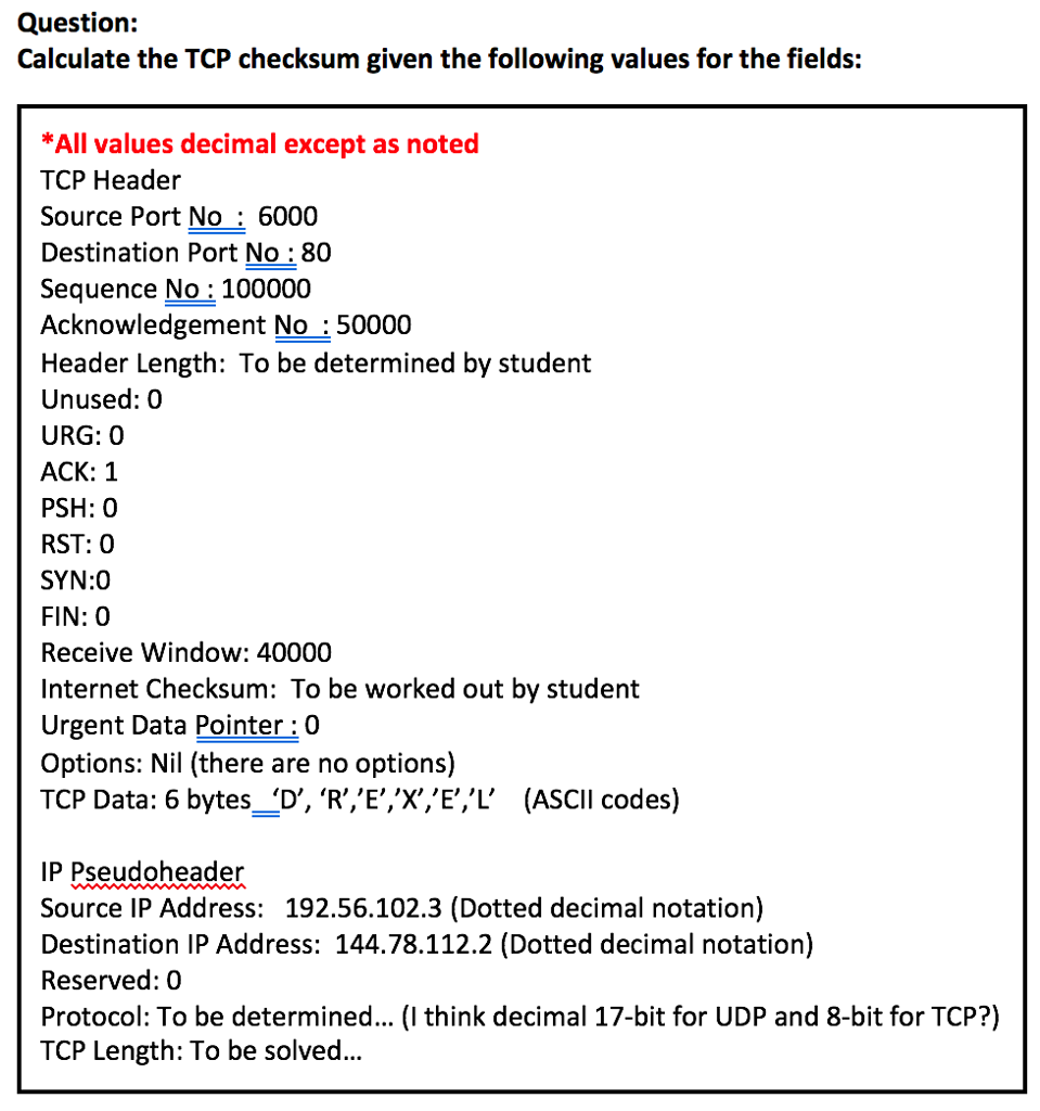 ip header checksum calculator