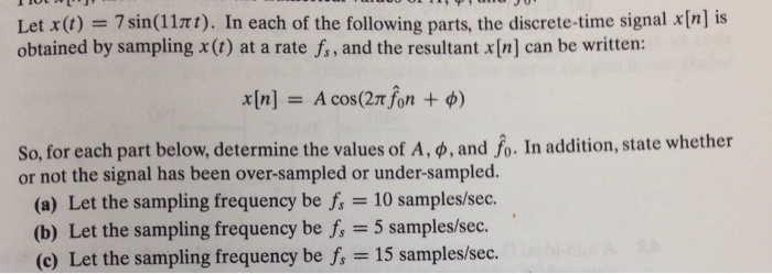 Solved Let X T 7sin 11pit In Each Of The Following P Chegg Com