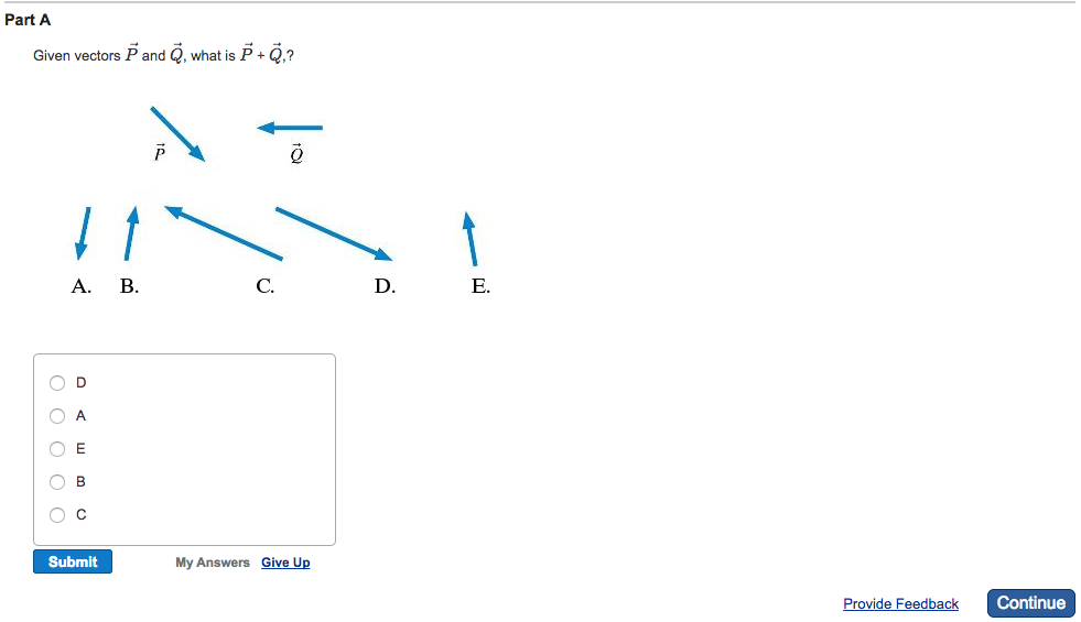 Solved Part A Given Vectors P And Q What Is P 2 O A O Chegg Com