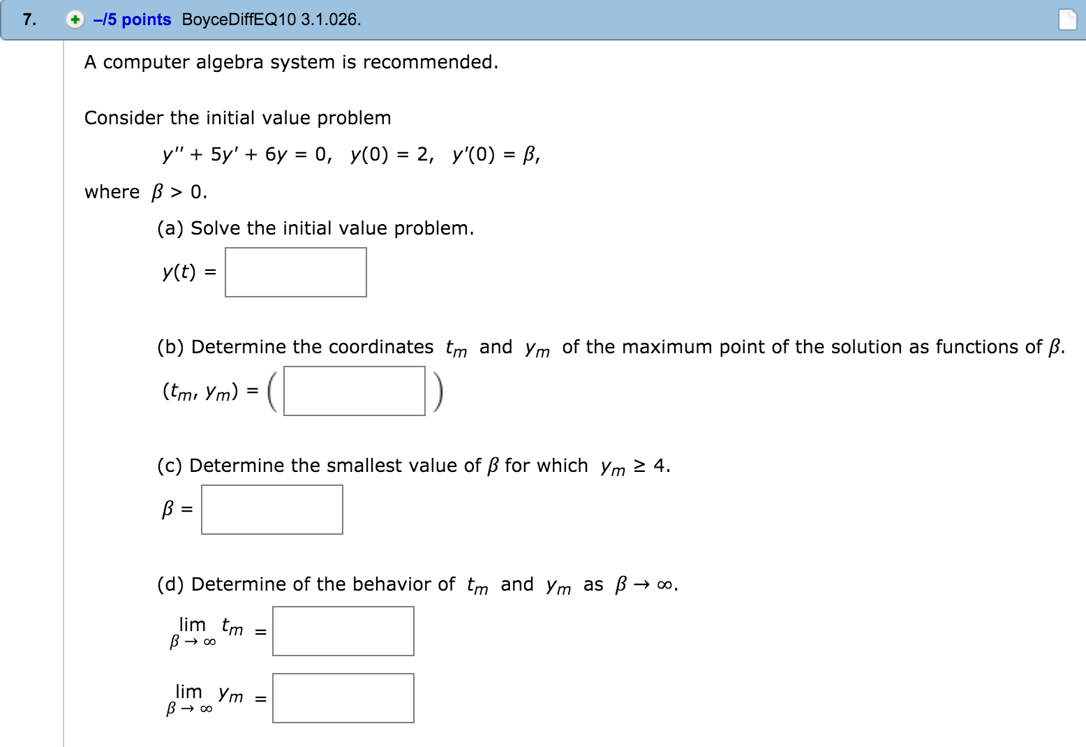 Solved A Computer Algebra System Is Recommended Consider Chegg Com