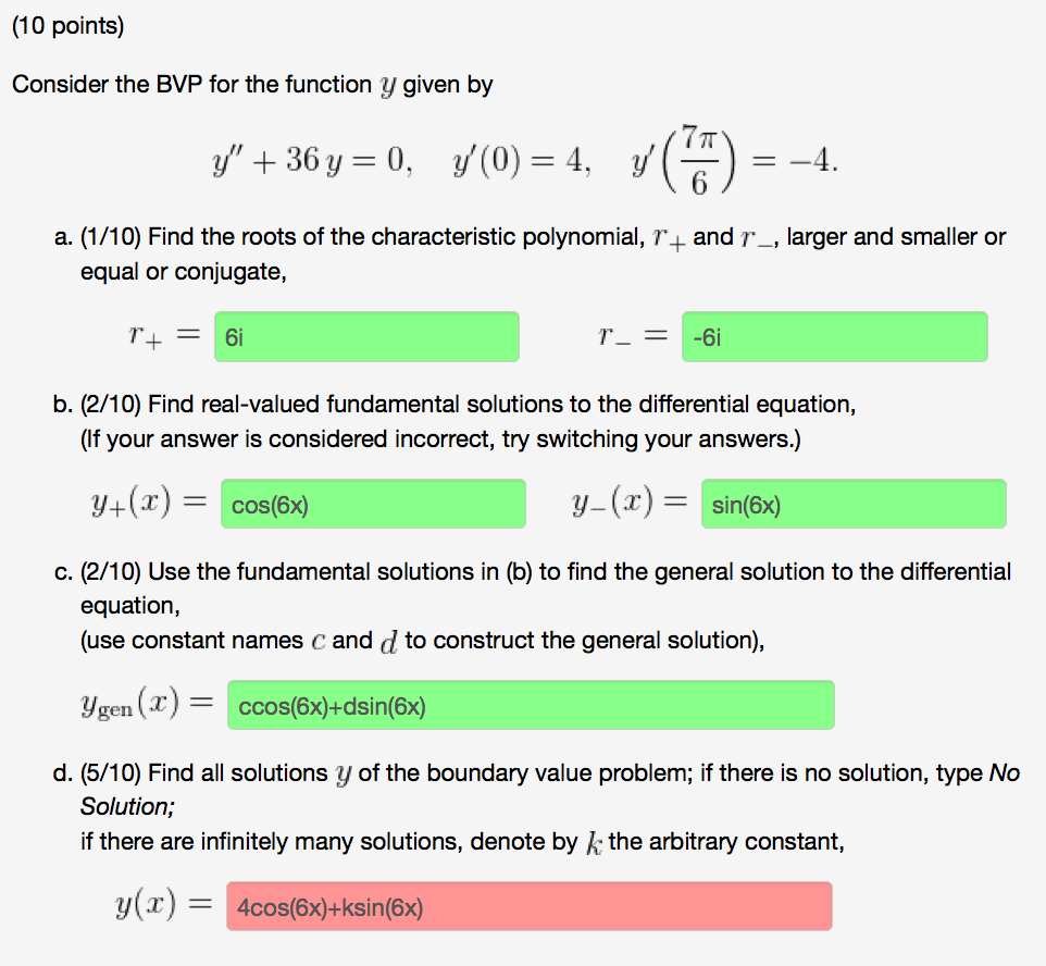 Solved Consider The Bvp For The Function Y Given By Y Chegg Com