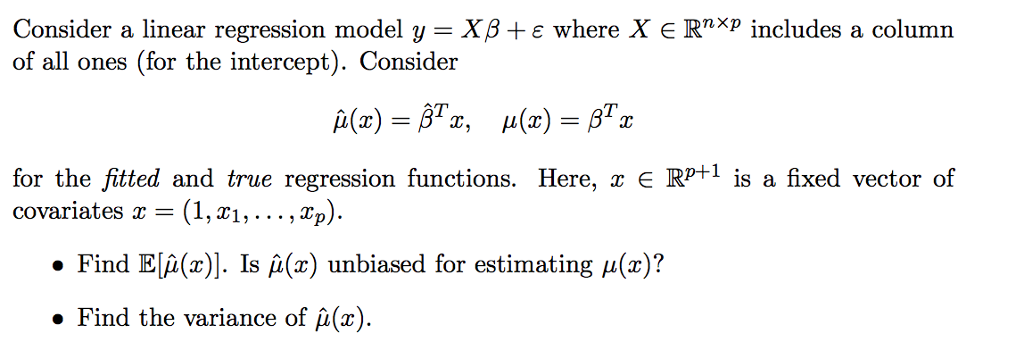 Solved Consider A Linear Regression Model Y X Beta Ep Chegg Com