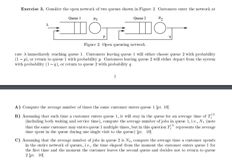 Solved Exercise 3. Consider the open network of two queues