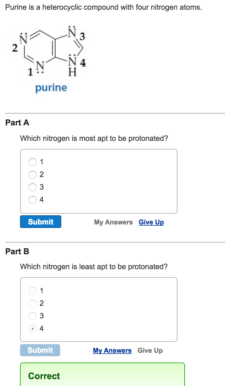 Solved Purine Is A Heterocyclic Compound With Four Nitrogen Chegg Com