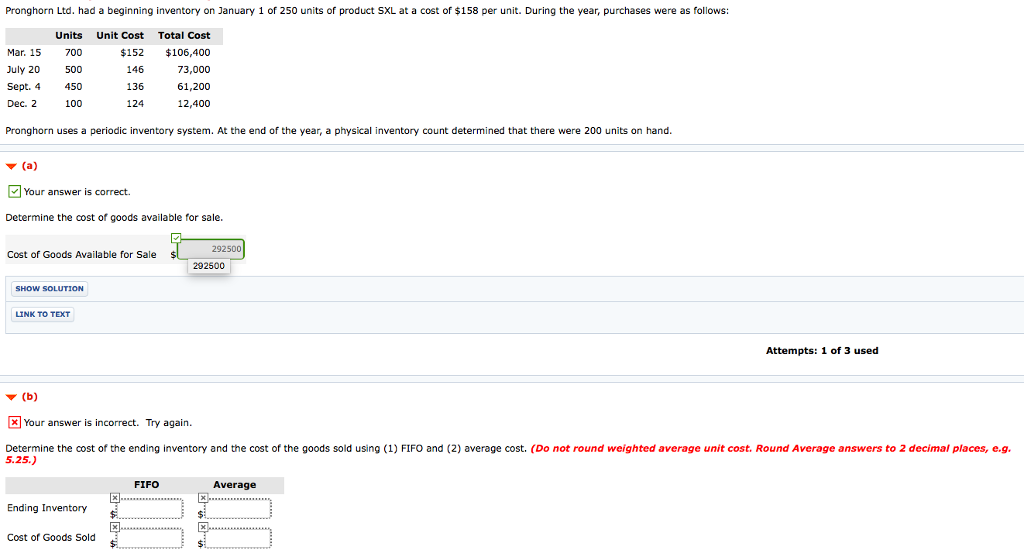 Solved: Pronghorn Ltd. Had A Beginning Inventory On Januar ...