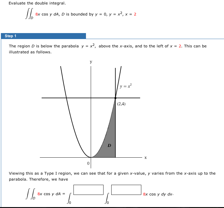 Evaluate The Double Integral The Region D Is Below Chegg Com