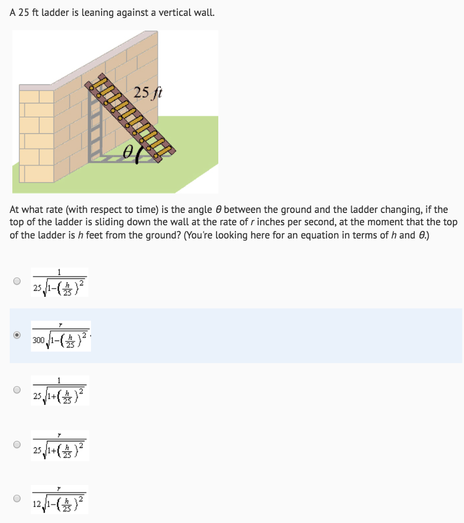 A 25 Ft Ladder Is Leaning Against A Vertical Wall 25 Chegg 