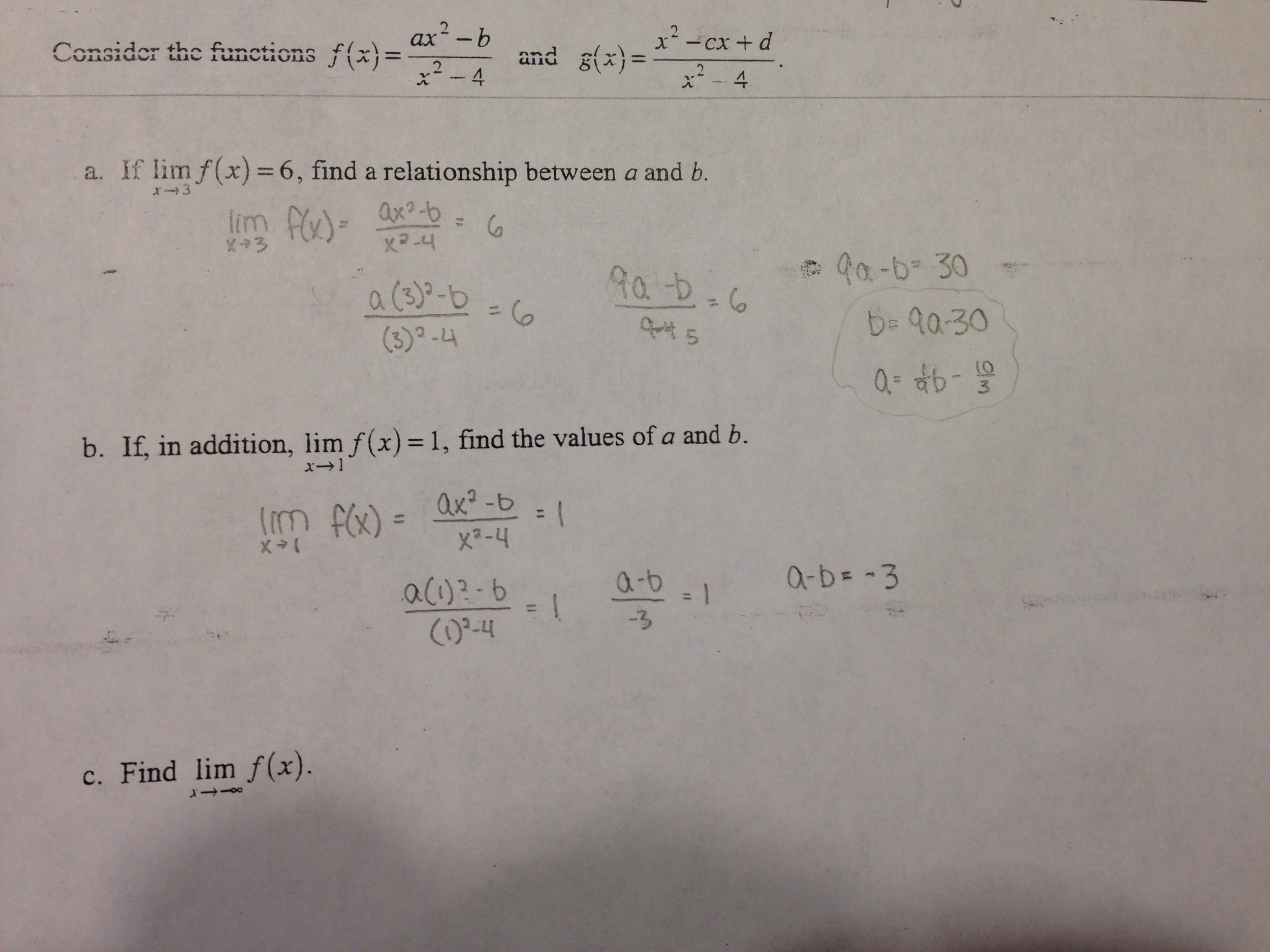 Consider The Function F X Ax2 B X2 4 And G X Chegg Com