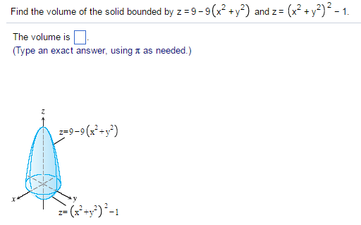 Solved Find The Volume Of The Solid Bounded By Z 9 9 X 2 Chegg Com