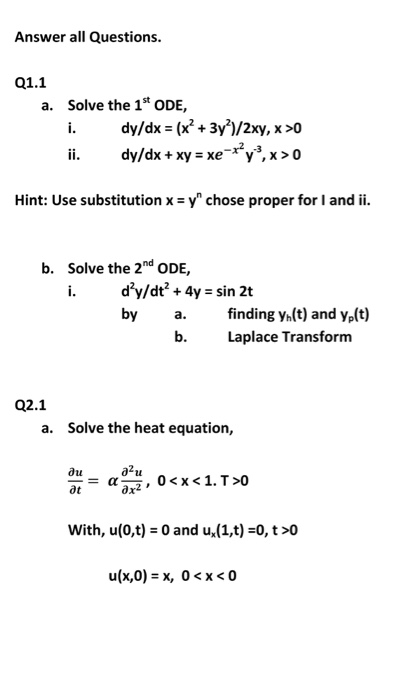 Solved Solve The 1 St Ode Dy Dx X 2 3y 2 2xy X 0 Chegg Com