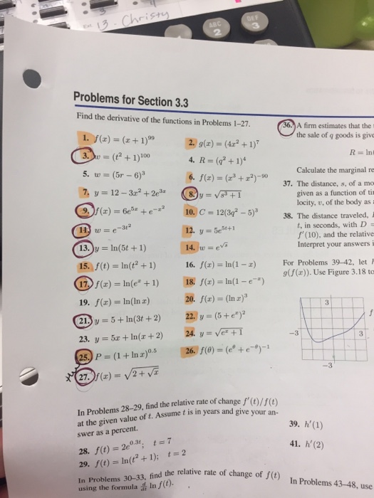 Solved Find The Derivative Of The Functions In Problems 1 Chegg Com