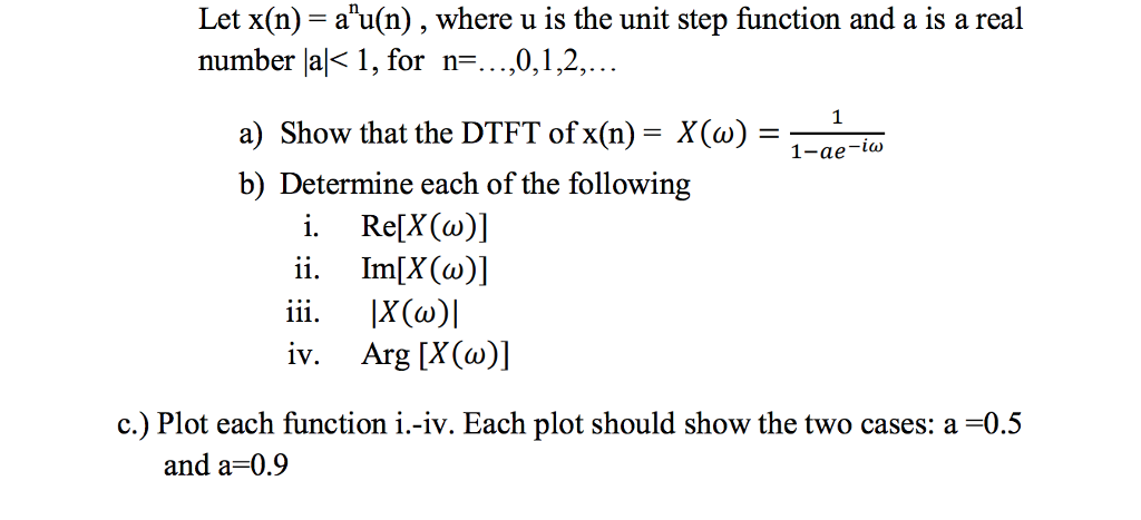 Solved Let X N Au N Where U Is The Unit Step Function Chegg Com