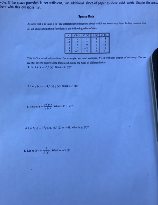 Solved Assume That F X And G X Are Differentiable Funct Chegg Com