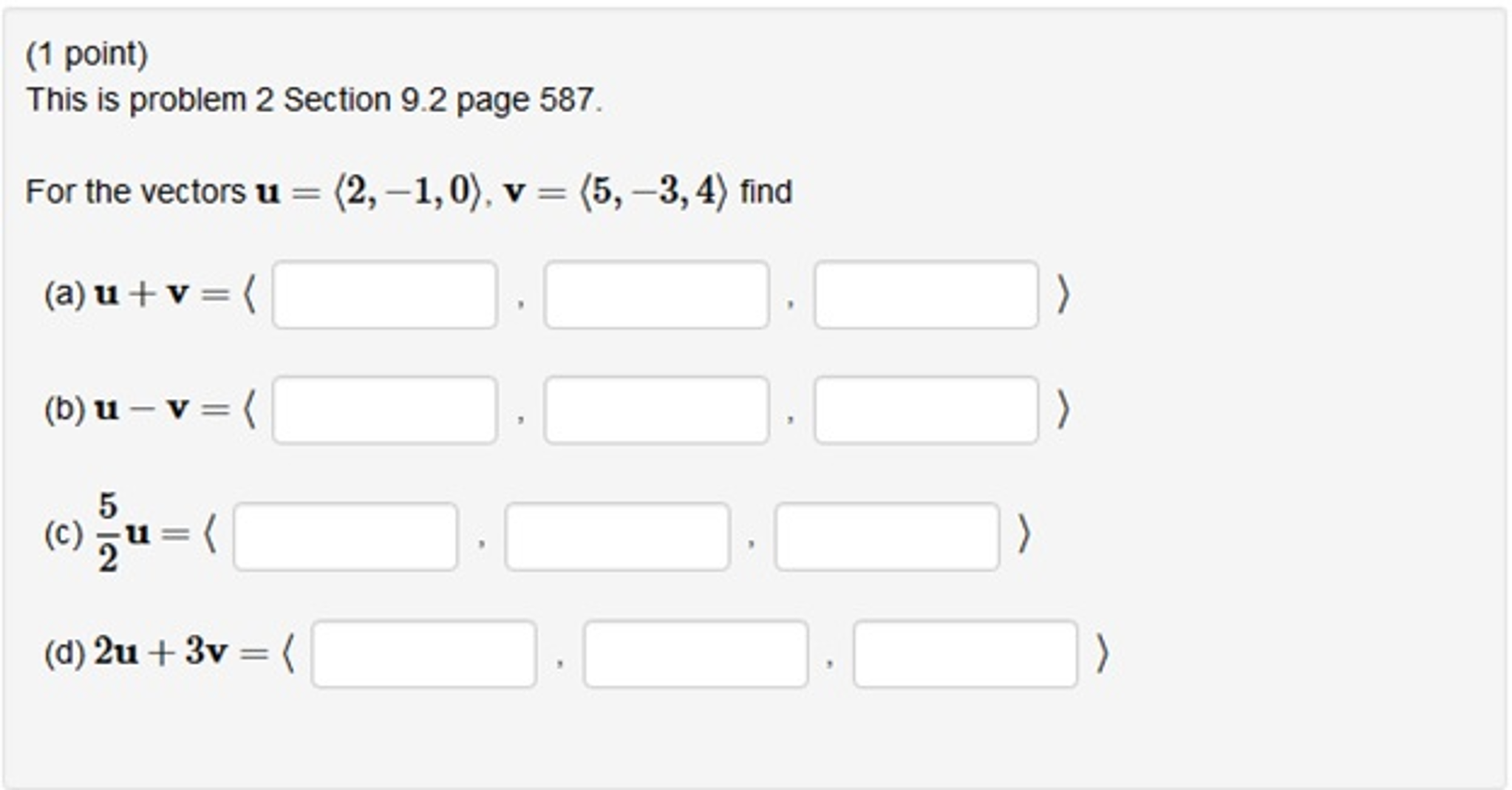 Solved For The Vectors U 2 1 0 V 5 3 4 Fin Chegg Com