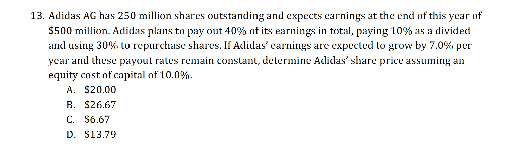 adidas shares outstanding
