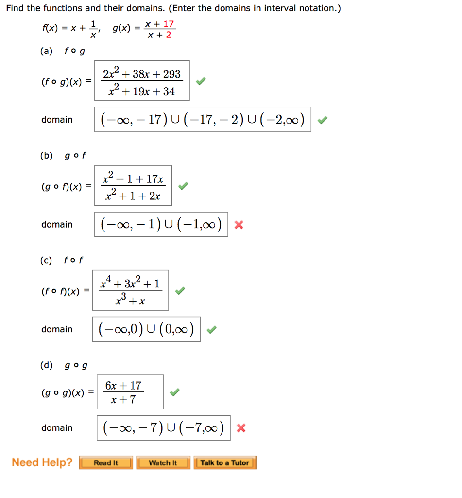 Solved Find The Functions And Their Domains Enter The Do Chegg Com