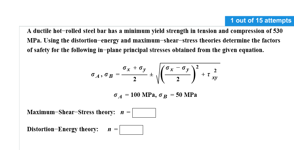 Solved A Ductile Hot Rolled Steel Bar Has A Minimum Yield Chegg Com