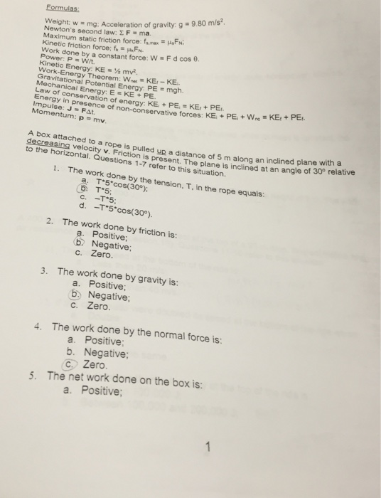 Solved Formulas 80 M S2 W Mg Acceleration Of Gravity Chegg Com