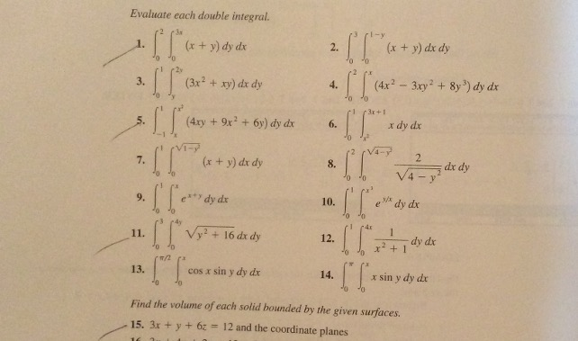 Evaluate Each Double Integral Integral 0 2 Chegg 