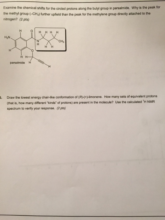 Solved Examine The Chemical Shifts For The Circled Proton