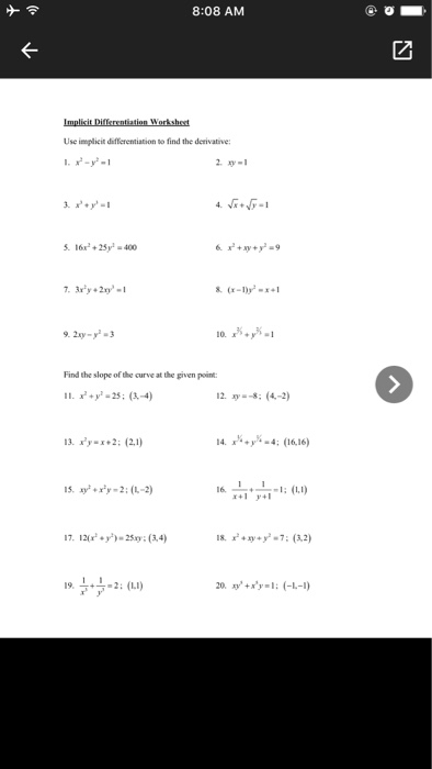 Solved Use Implicit Differentiation To Find The Derivative Chegg Com